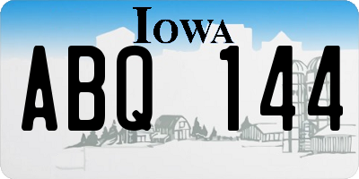 IA license plate ABQ144