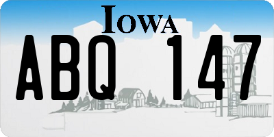 IA license plate ABQ147