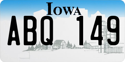 IA license plate ABQ149