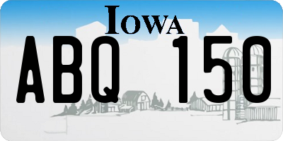 IA license plate ABQ150