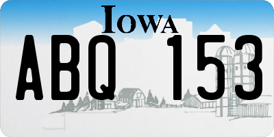 IA license plate ABQ153