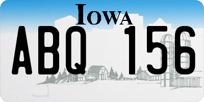 IA license plate ABQ156