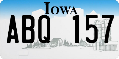 IA license plate ABQ157
