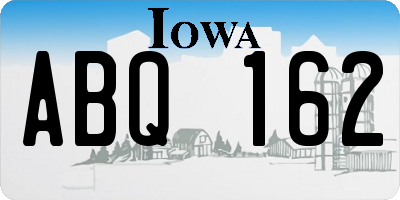 IA license plate ABQ162