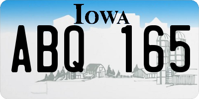 IA license plate ABQ165