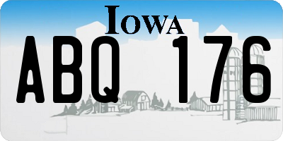 IA license plate ABQ176
