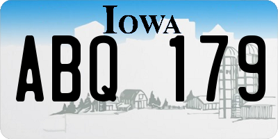 IA license plate ABQ179