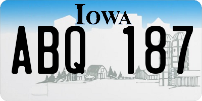 IA license plate ABQ187