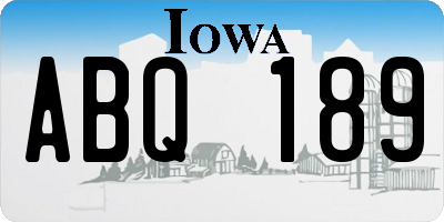 IA license plate ABQ189
