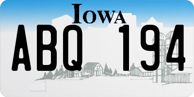 IA license plate ABQ194
