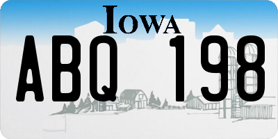 IA license plate ABQ198