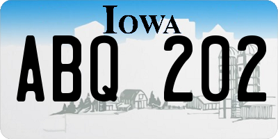 IA license plate ABQ202