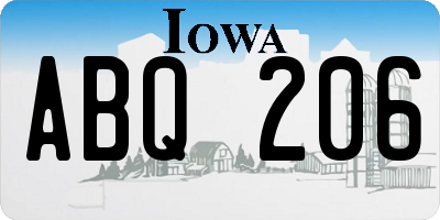 IA license plate ABQ206