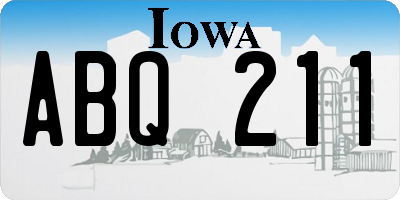 IA license plate ABQ211