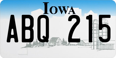 IA license plate ABQ215
