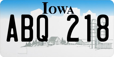 IA license plate ABQ218