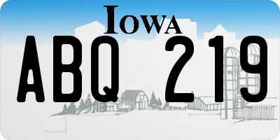 IA license plate ABQ219