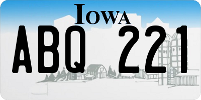 IA license plate ABQ221
