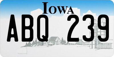 IA license plate ABQ239