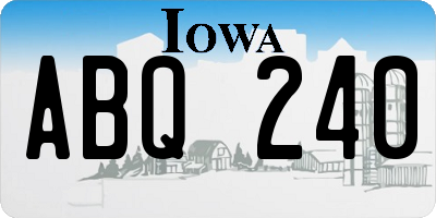 IA license plate ABQ240
