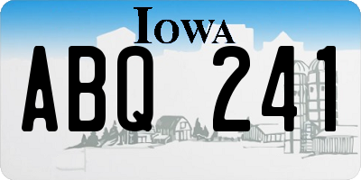 IA license plate ABQ241