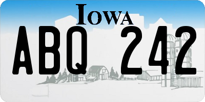 IA license plate ABQ242