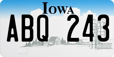 IA license plate ABQ243