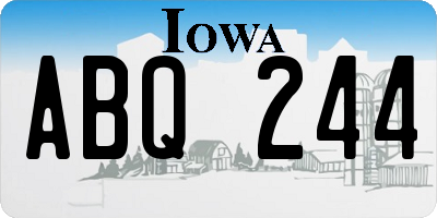 IA license plate ABQ244