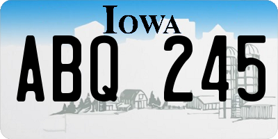 IA license plate ABQ245