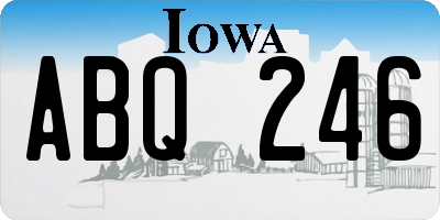 IA license plate ABQ246