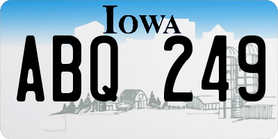 IA license plate ABQ249