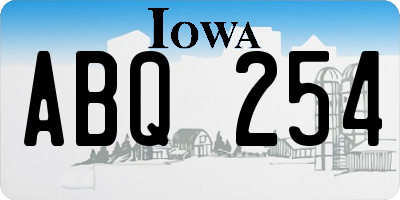IA license plate ABQ254