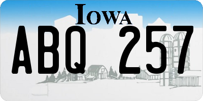 IA license plate ABQ257
