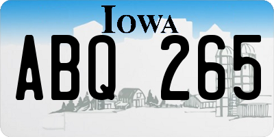 IA license plate ABQ265
