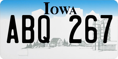 IA license plate ABQ267