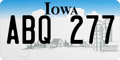 IA license plate ABQ277