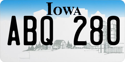 IA license plate ABQ280