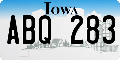 IA license plate ABQ283