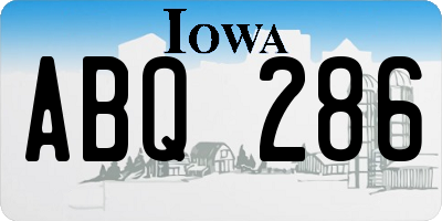 IA license plate ABQ286