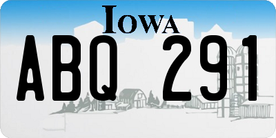 IA license plate ABQ291