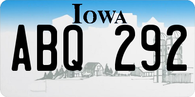 IA license plate ABQ292