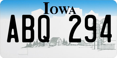 IA license plate ABQ294
