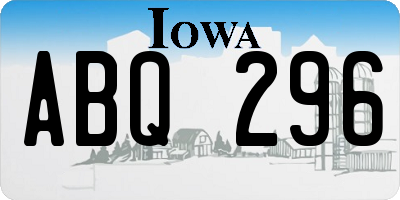 IA license plate ABQ296
