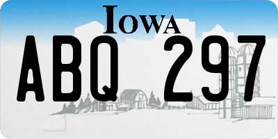 IA license plate ABQ297
