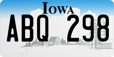 IA license plate ABQ298