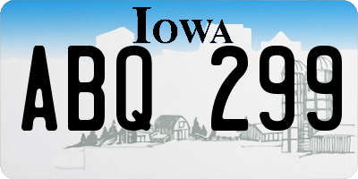IA license plate ABQ299
