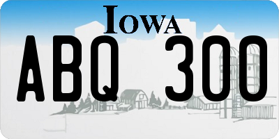 IA license plate ABQ300
