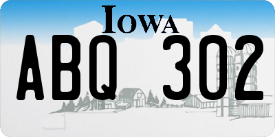 IA license plate ABQ302