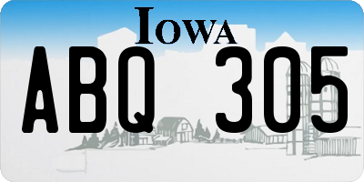 IA license plate ABQ305