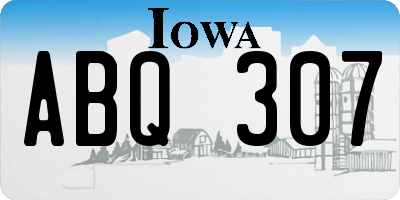 IA license plate ABQ307